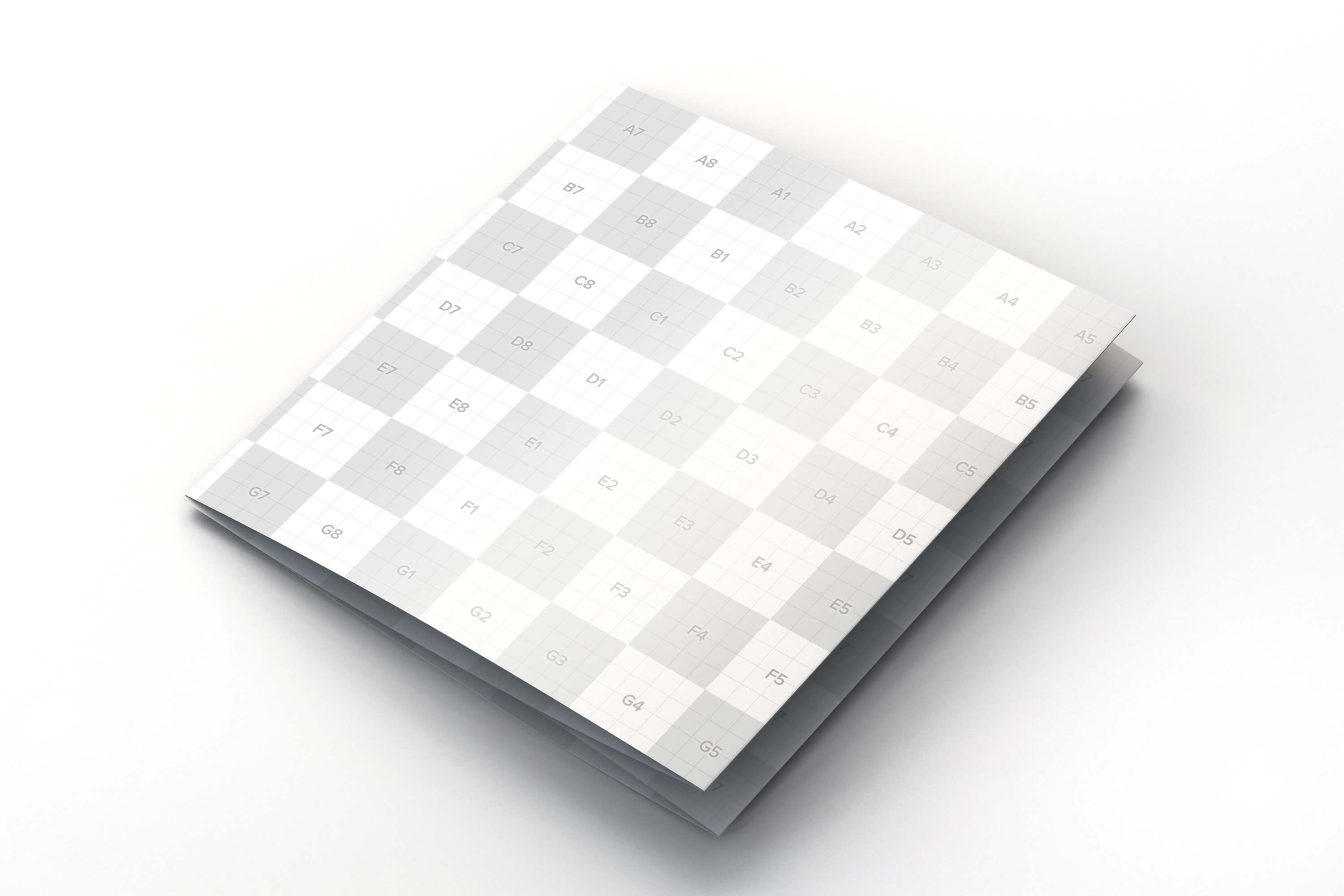 方形四折页传单设计样机模板 Square 4-Fold Brochure Mockup插图1