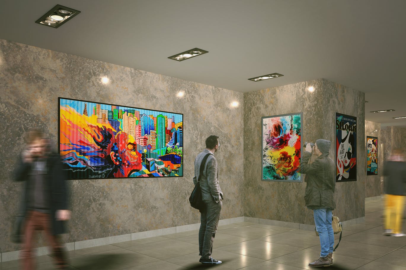 画展厅油画展览画框样机模板素材v9 Exhibittion Mockup [vol9]插图