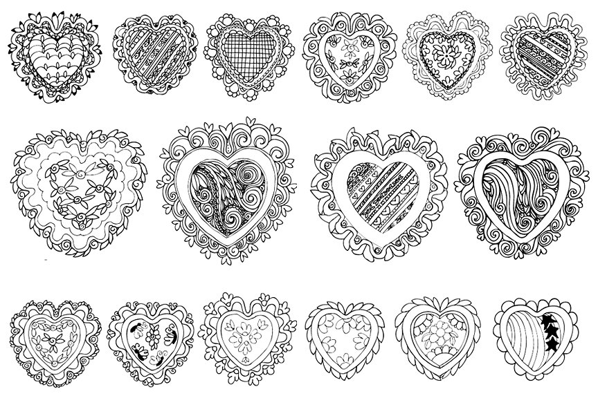 蕾丝状甜蜜心形插图元素 Little Lacey Hearts, vol. 1插图2