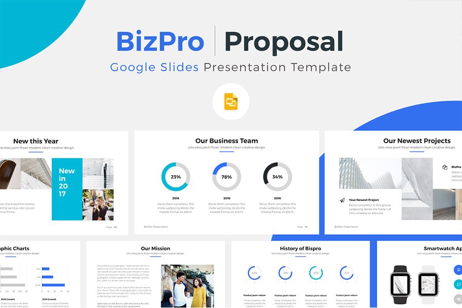 项目投标竞标谷歌幻灯片模板 BizPro. Google Slides Template +Gift插图15