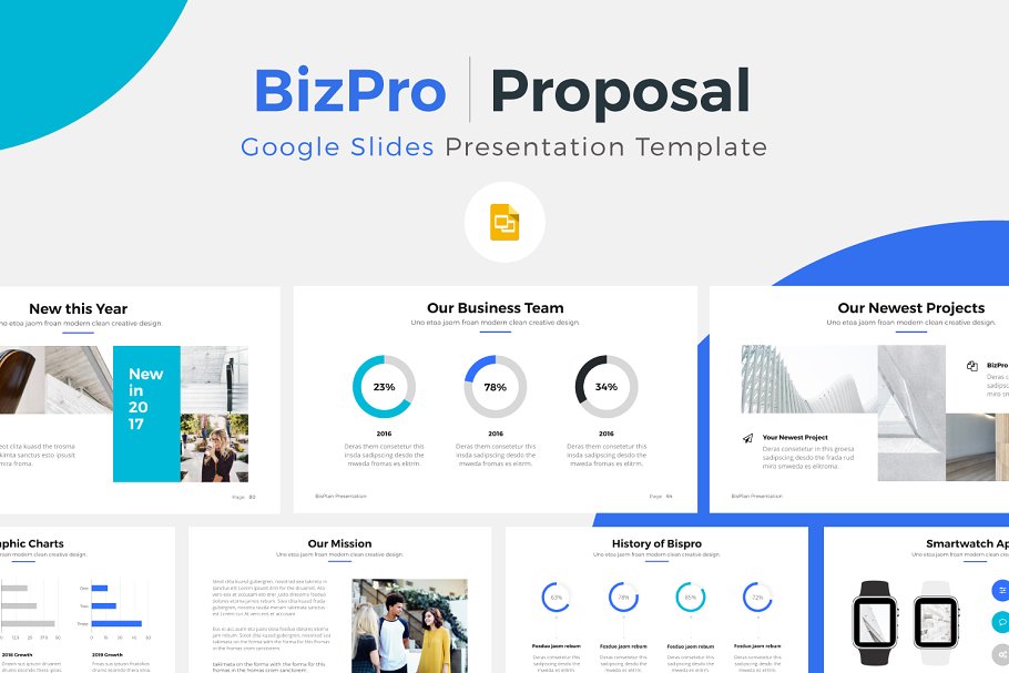 项目投标竞标谷歌幻灯片模板 BizPro. Google Slides Template +Gift插图