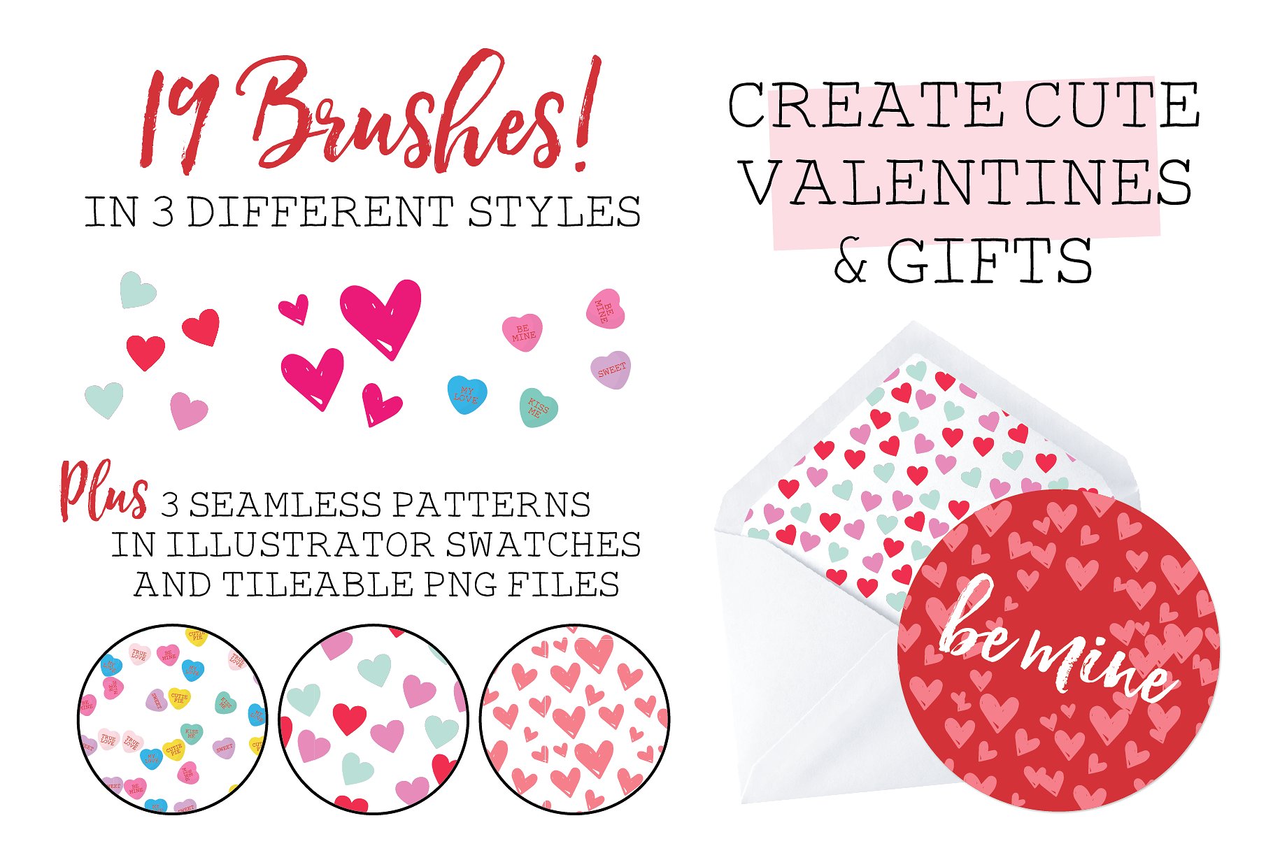 情人节糖果图案PS笔刷 Valentine Confetti Kit插图1