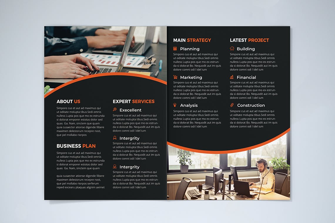 双折页业务/企业宣传传单设计模板 Bifold Business Brochure插图4