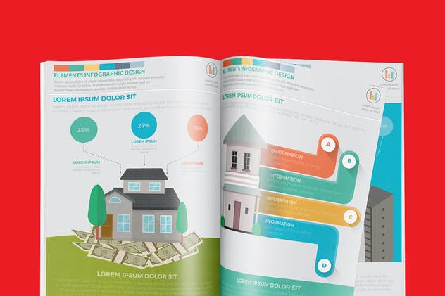 房地产开发流程信息图表设计素材 Real estate 4 infographic Design插图3