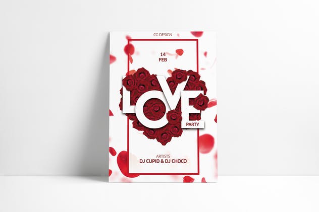 爱情情人节主题创意海报模板设计 Love Flyer插图(1)