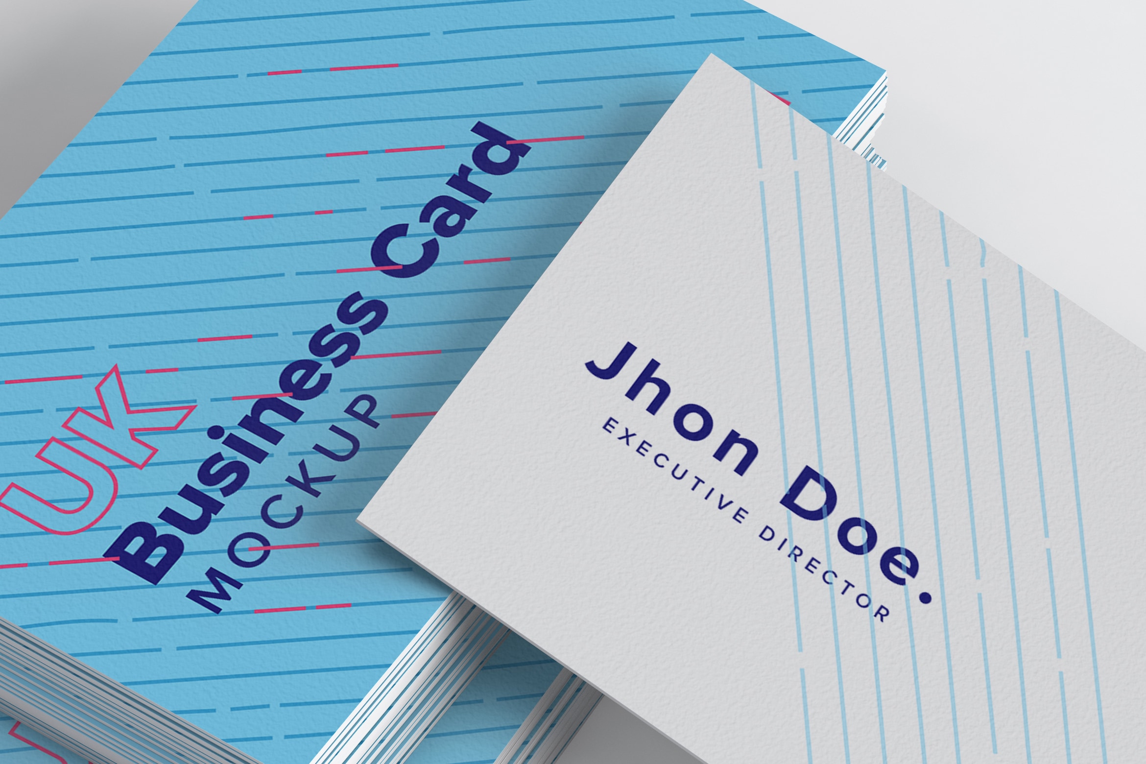 英国尺寸标准企业名片设计图预览样机09 UK Business Cards Mockup 09插图(1)