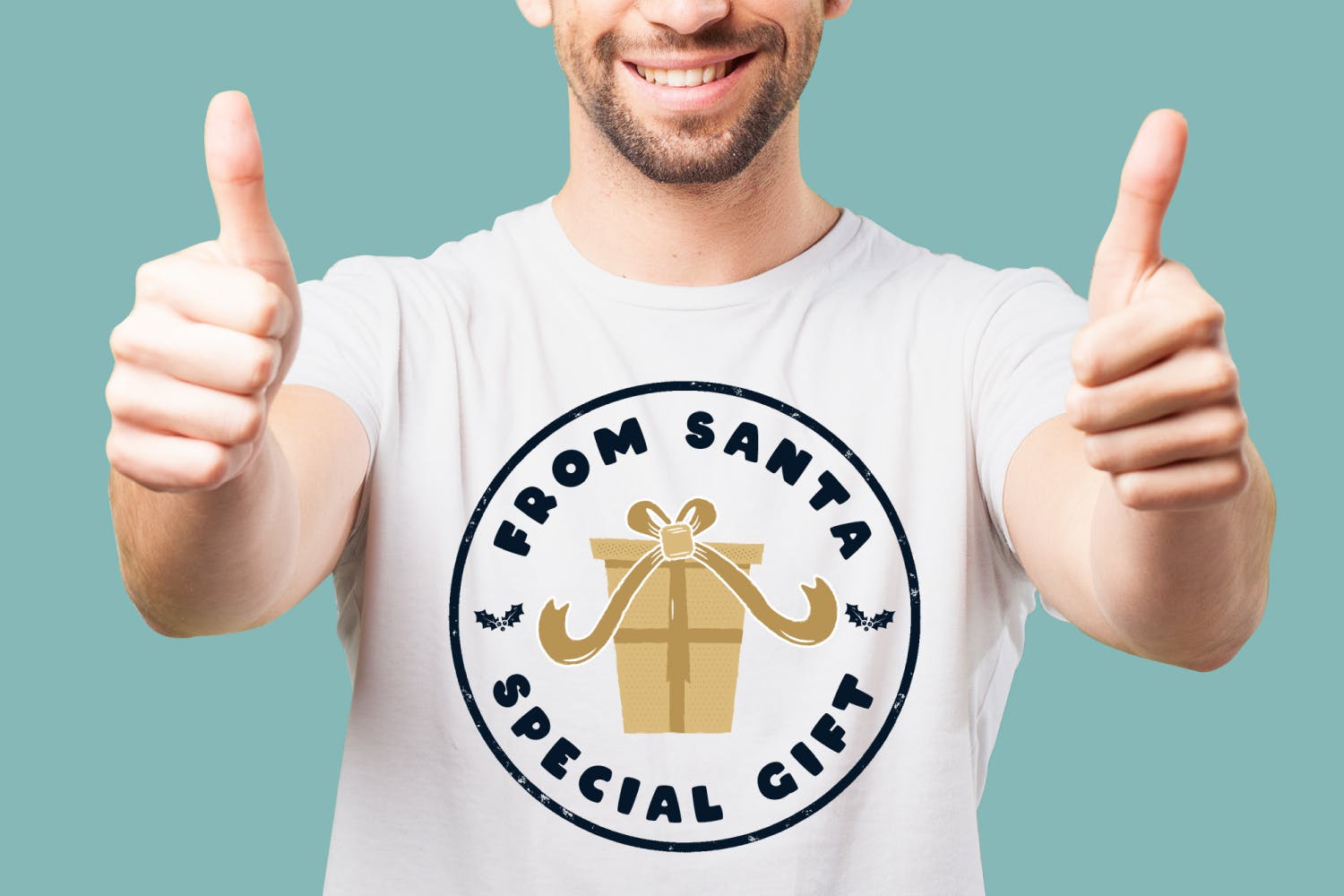 复古风格圣诞节主题T恤印花图案设计素材 Santa T-Shirt. Christmas Vector Print, Holiday SVG插图(3)