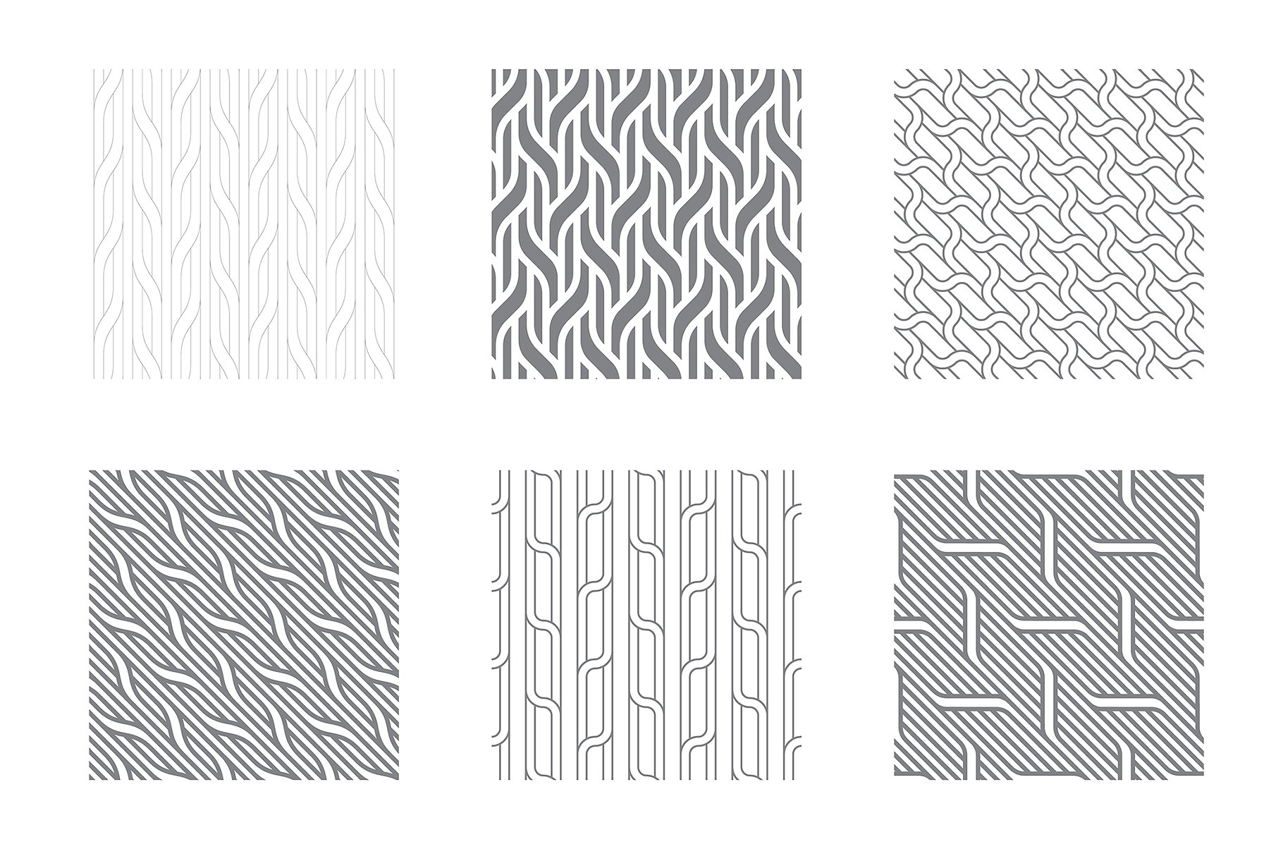 各种波纹无缝纹理图案素材 Rippled Seamless Patterns Bundle v.2插图(3)