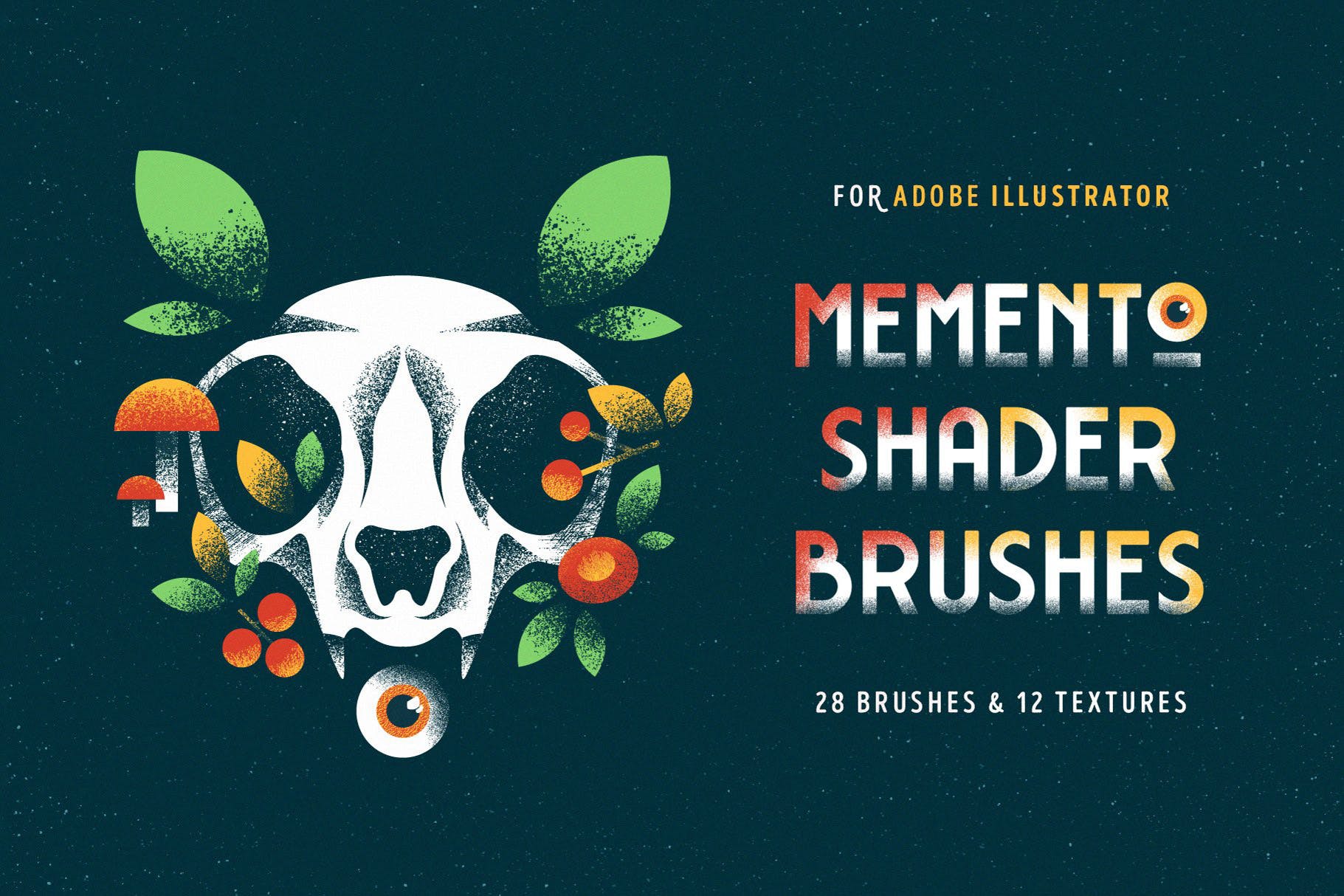 用于Illustrator的复古明暗效果纹理＆噪点笔刷 Shader Brushes for Illustrator插图