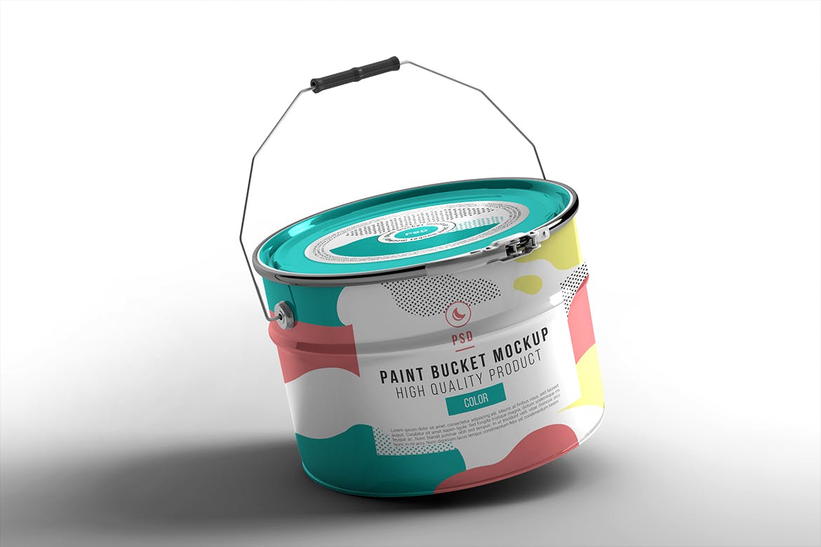 油漆桶外观设计样机模板 Paint Bucket  Mockup插图(2)