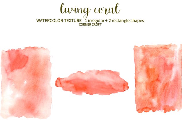 2019年流行色珊瑚红水彩纹理合集 Watercolor Texture Living Coral插图3