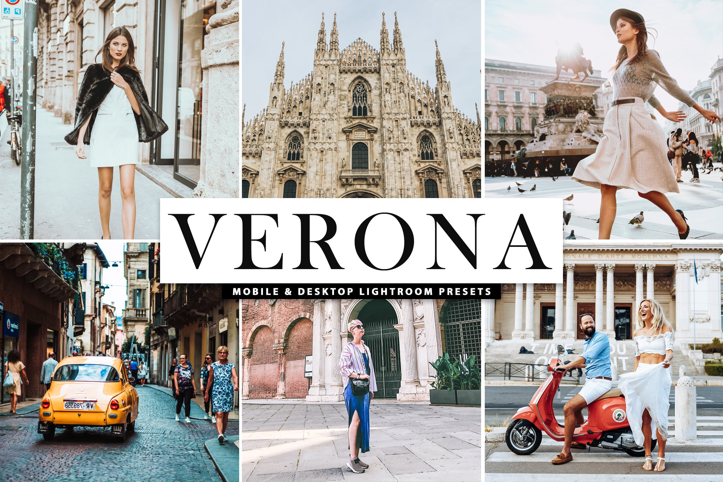 旅游街景拍摄后期处理暖色系调色LR预设 Verona Mobile & Desktop Lightroom Presets插图
