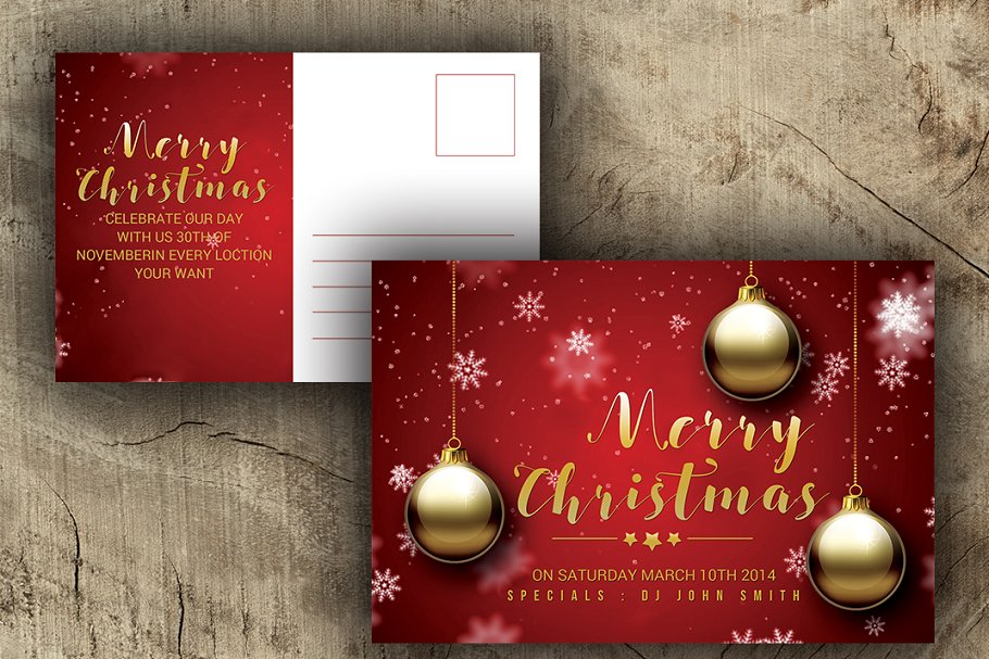 20套圣诞节贺卡卡片模板 20-Psd Christmas Cards Bundle插图(9)