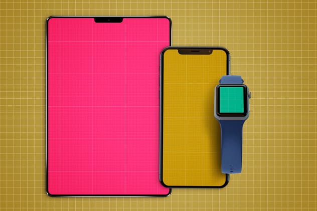 Apple移动设备样机套装 Apple Watch, iPhone X & iPad Mockup插图(14)