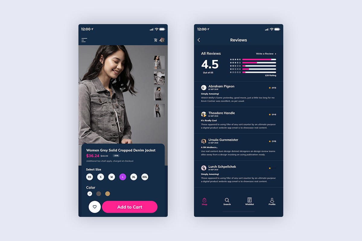 时尚购物APP应用UI设计套件 Midastra-Fashion Shopping Mobile App UI kit Dark插图(3)