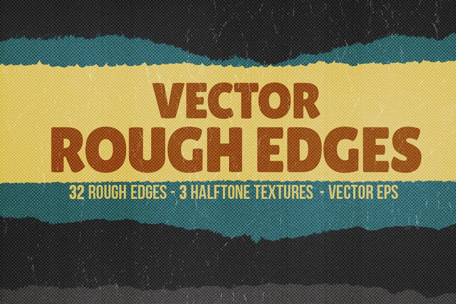 粗糙纹理肌理设计素材 Vector Rough Edges插图