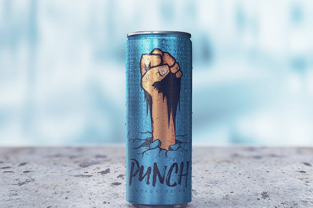 能量饮料罐头外观设计样机 Energy Drink Can Mockup vol.2插图(6)