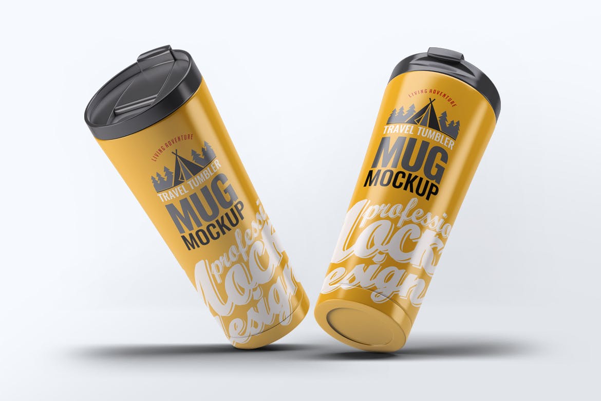 旅行水杯外观设计样机模板 Travel Tumbler Mug Mock-Up插图(6)