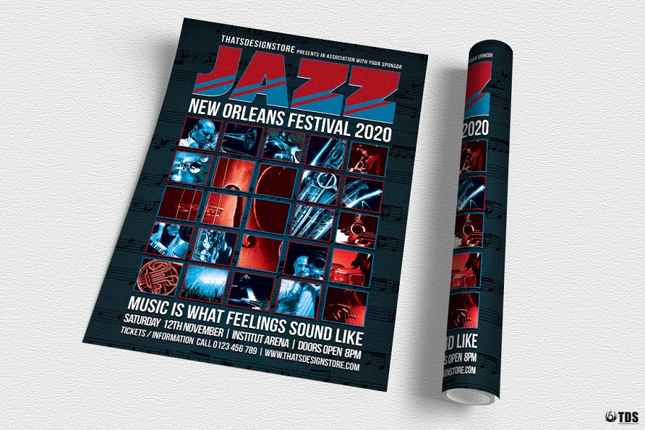 爵士音乐节活动海报设计PSD模板v9 Jazz Festival Flyer PSD V9插图2 爵士音乐节活动海报设计PSD模板v9 Jazz Festival Flyer PSD V9插图2