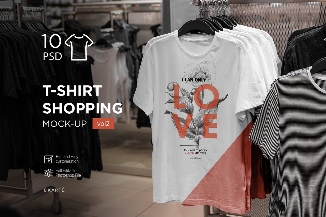 男士T恤货架陈列预览样机模板 T-Shirt Shopping Mock-Up Vol.2插图