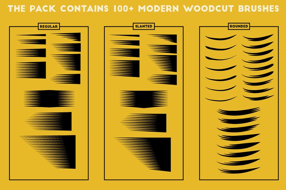 现代木刻纹理AI笔刷 Modern Woodcut Brushes插图8