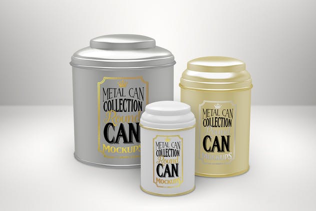 各类金属罐头样机模板合集 Metal Can Mockup Collection Vol. 1插图(1)