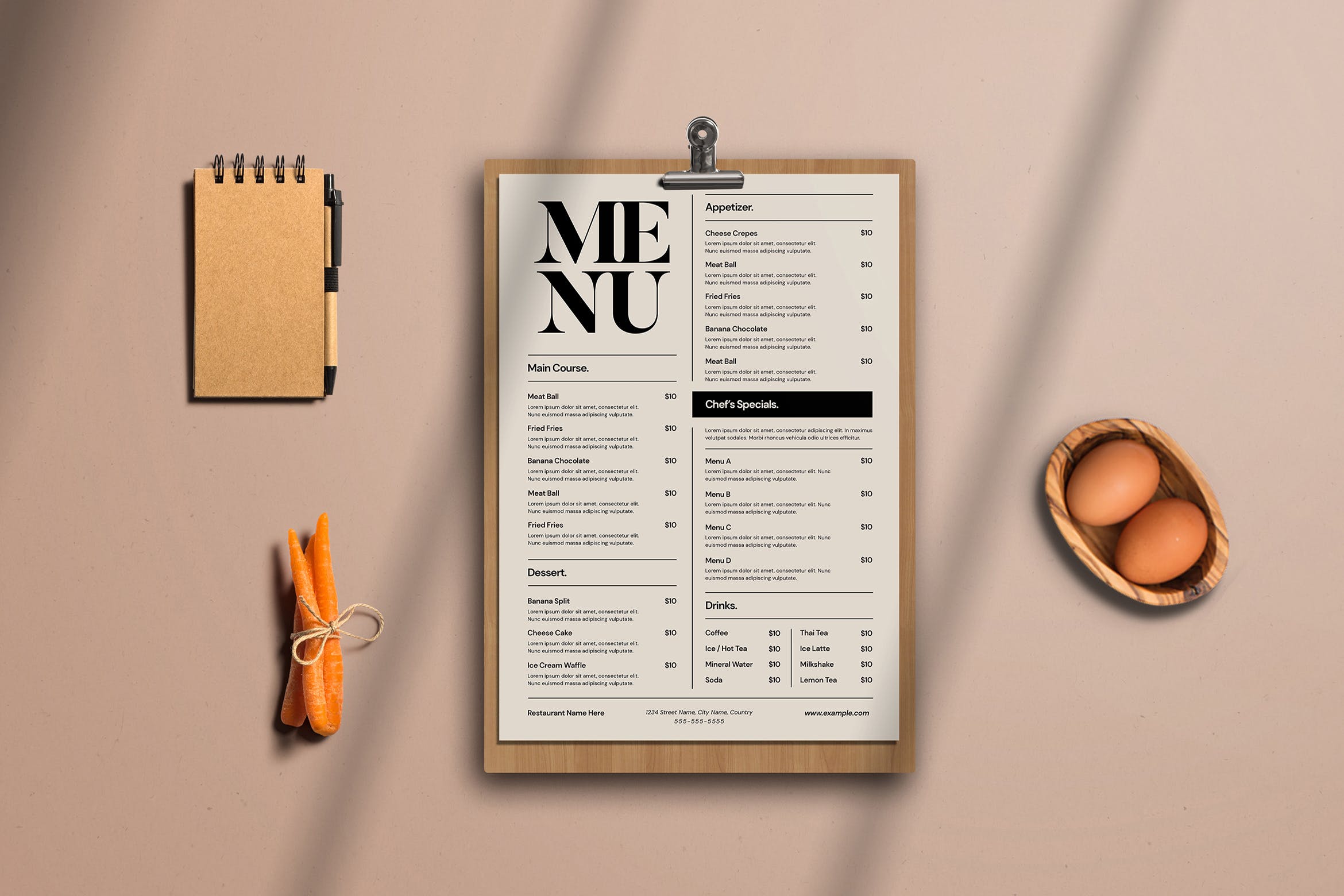 简约风菜单版式设计模板 Simple Food menu插图