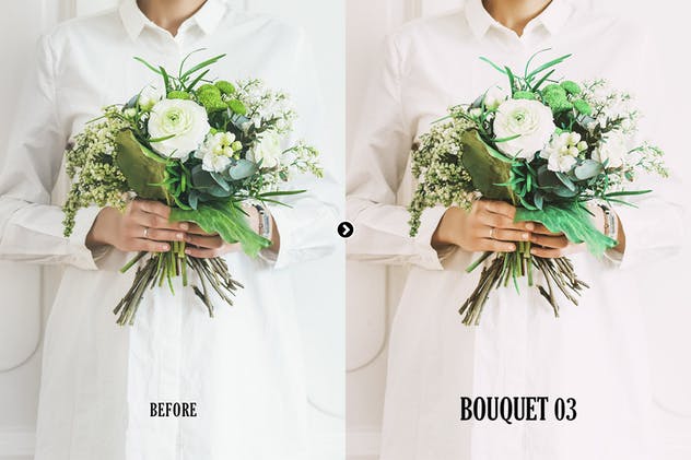 浪漫婚礼花束装饰PS动作 Bouquet Wedding Actions for Photoshop插图(3)