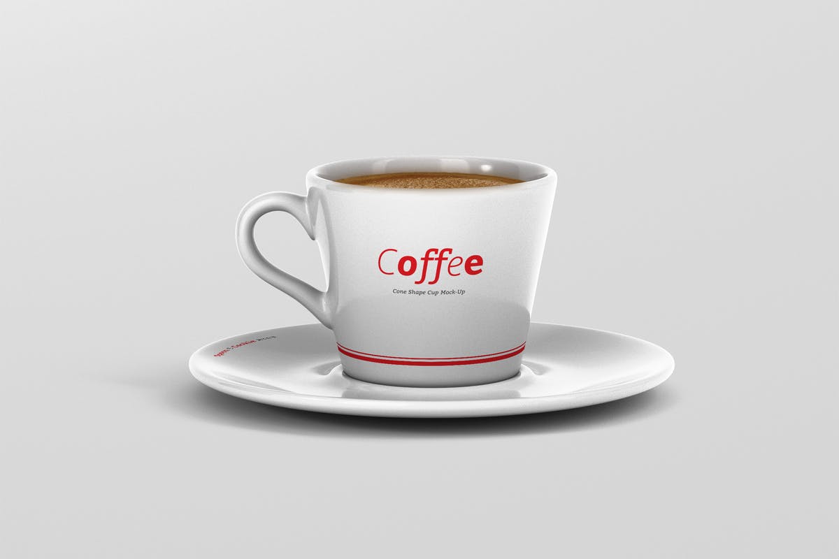 高品质的咖啡马克杯样机展示模板 Coffee Cup Mockup – Cone Shape插图