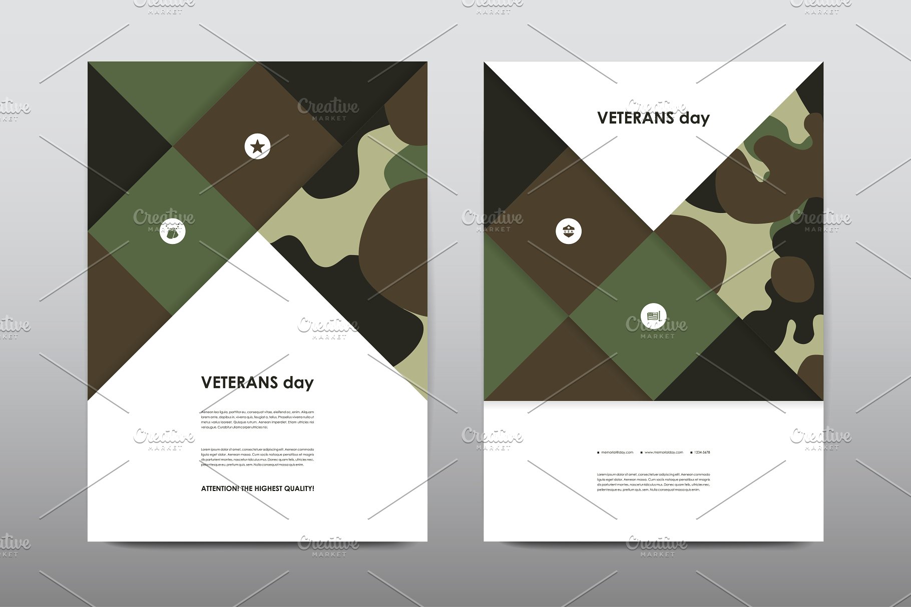 40+老兵节军人宣传小册模板 Veteran’s Day Brochures Bundle插图23
