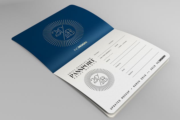 高分辨率出国护照证照样机模板 Passport Booklet Photo Realistic MockUp插图2