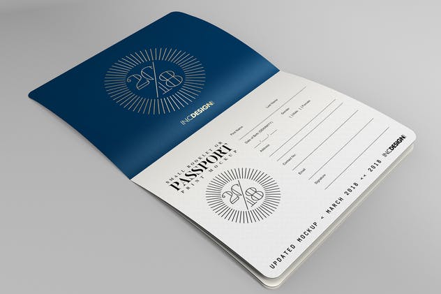 高分辨率出国护照证照样机模板 Passport Booklet Photo Realistic MockUp插图(2)