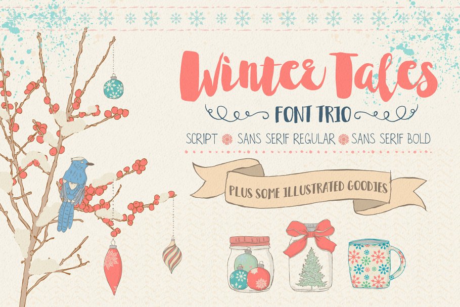 手写英文字体 Winter Tales – cozy font trio插图