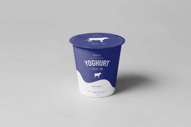 酸奶杯样机模板3 Yoghurt Cup Mock-up 3插图(1)