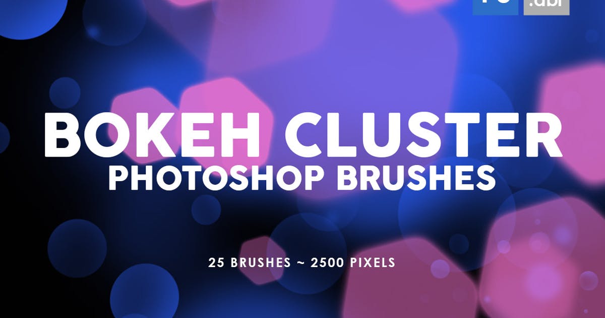 25个梦幻散景背景PS图案印章笔刷 25 Bokeh Cluster Photoshop Stamp Brushes插图