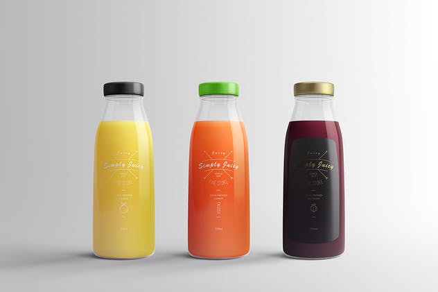 果汁瓶包装设计展示样机 Juice Bottle Packaging Mock-Ups Vol.1插图(3)
