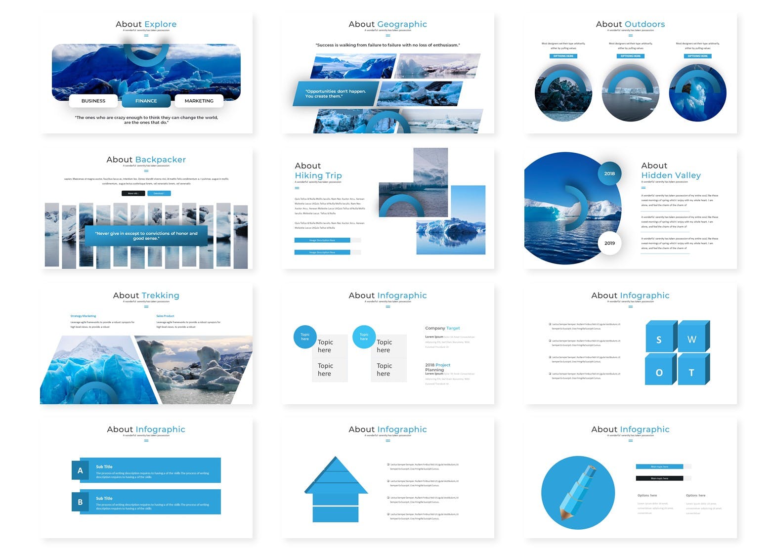 项目路演项目推广PPT模板下载 Icceberg – Powerpoint Template插图(2)