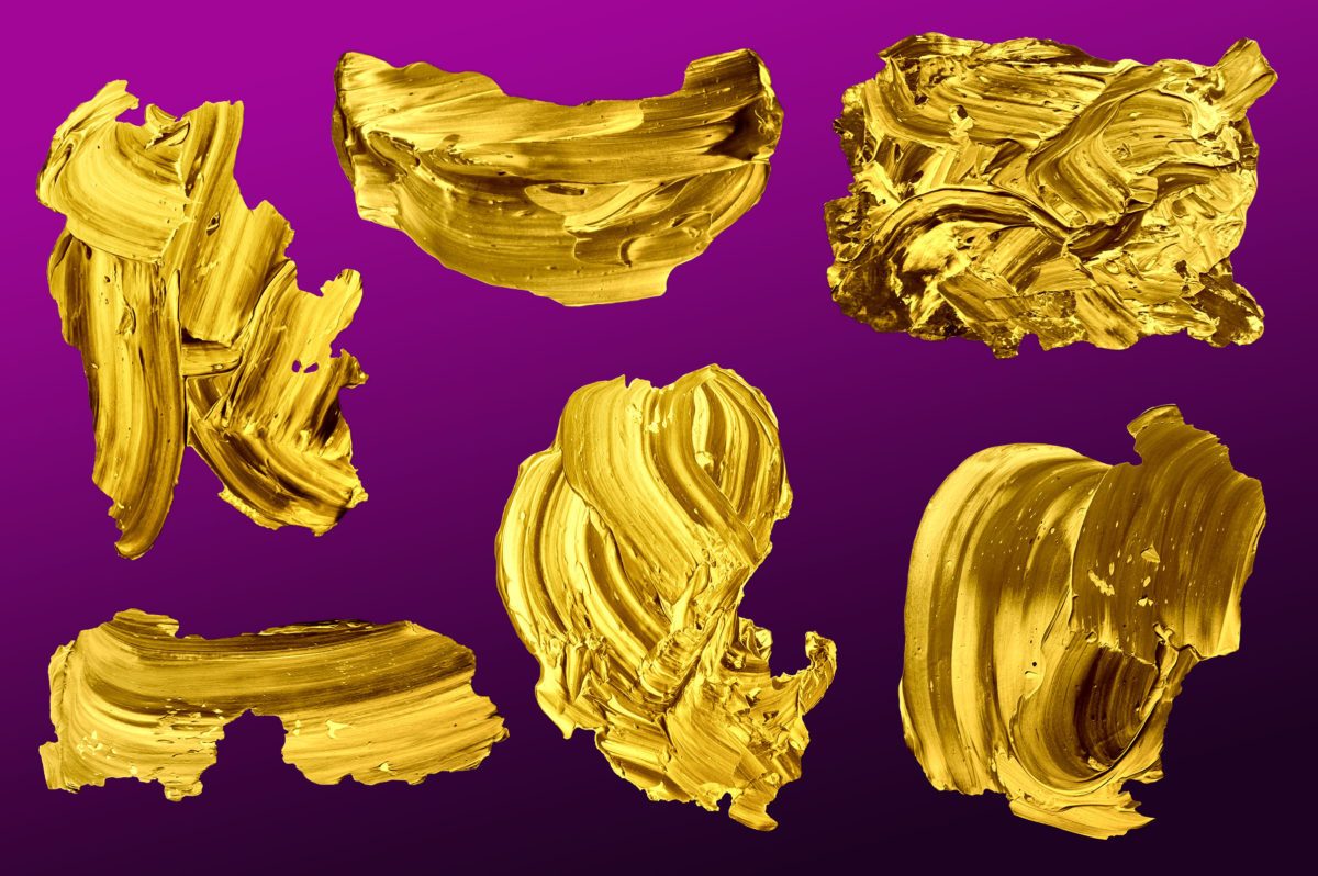 创意抽象纹理系列：金黄色颜料抽象纹理 Golden Paint插图5