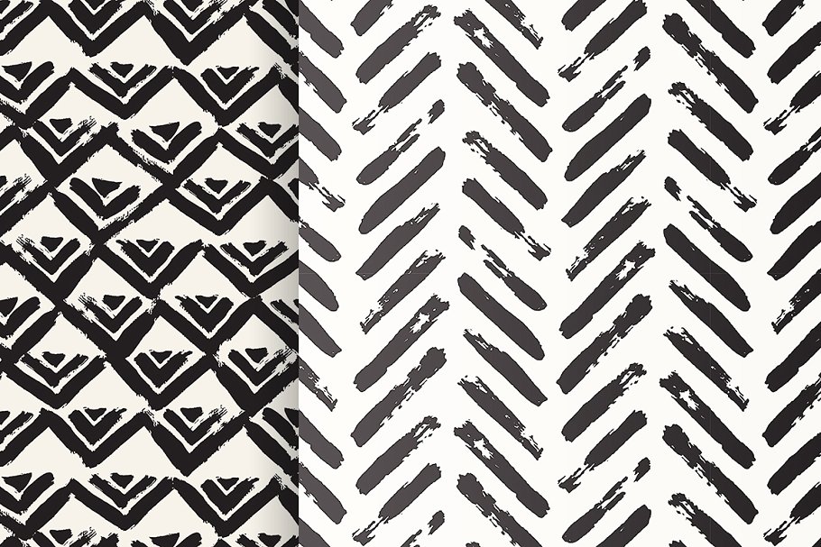 人字图形无缝纹理 Chevron. Seamless Patterns Set v.3插图(3)