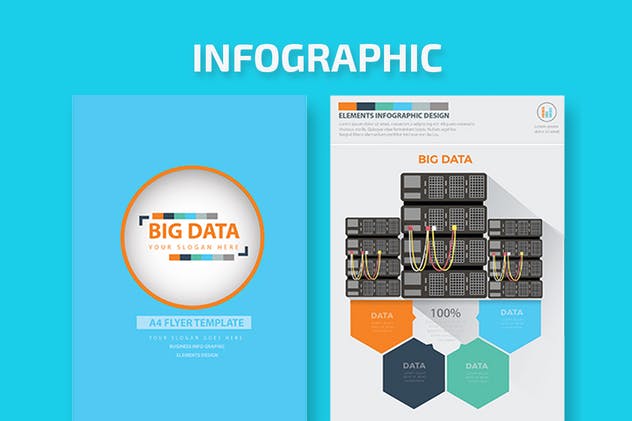 大数据&数据库服务器信息图表元素设计模板 Big Data Part4 Infographics Design插图1
