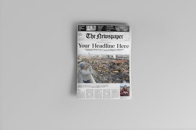 新闻广告报纸样机模板V1 Newspaper Mockups 01插图(7)