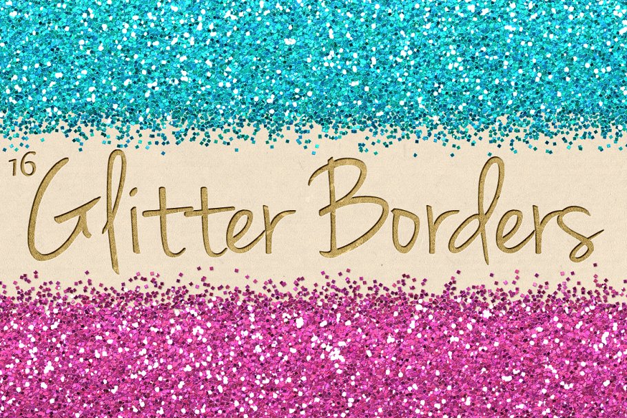 BingBing闪烁边界剪贴画 Digital Glitter Borders Clipart Pack插图(2)