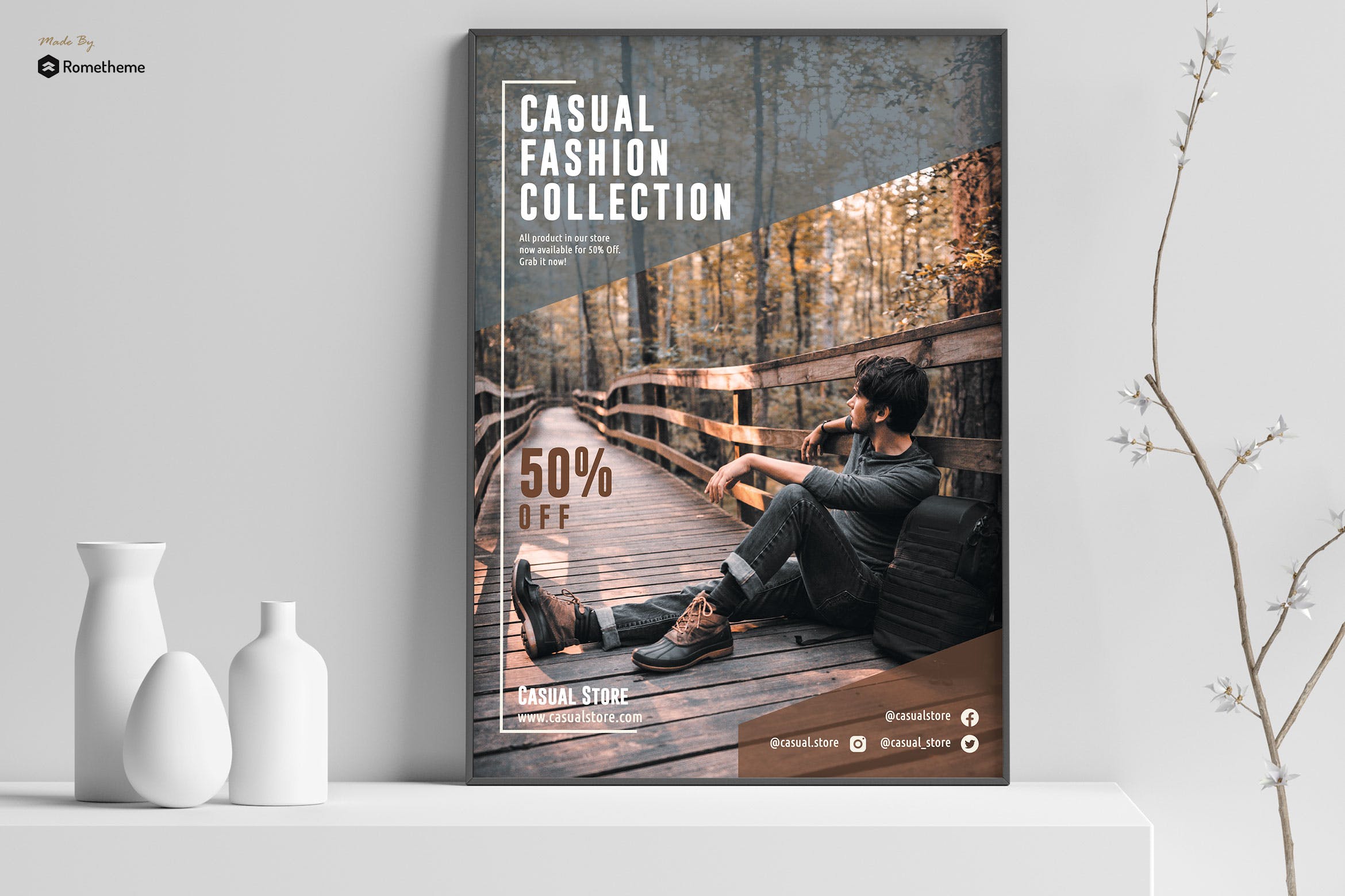 时尚服饰品牌促销宣传海报设计模板 Casual – Fashion Poster插图