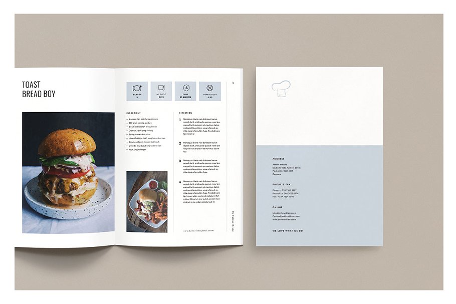极简创意美食菜单食谱宣传册设计模板插图(9)