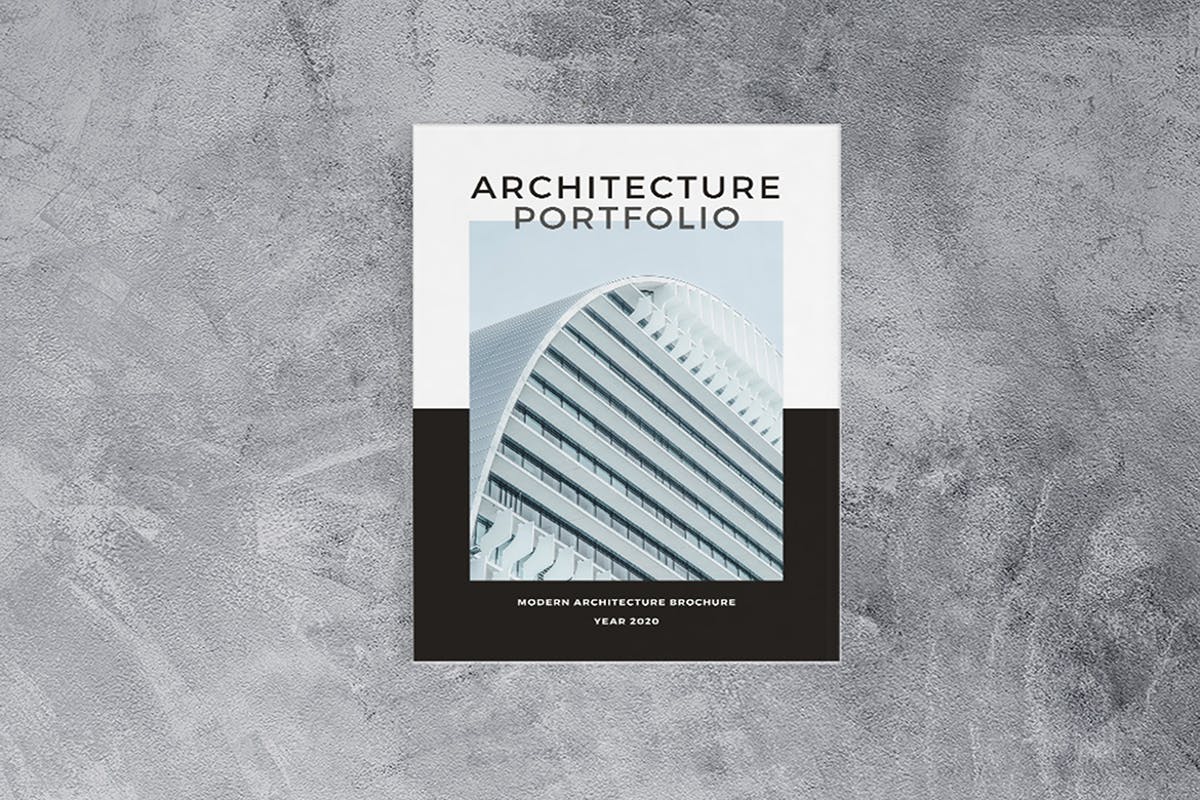 极简主义建筑作品集设计手册免费模板 Minimal Architecture Brochure插图