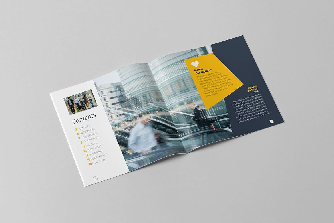 高端方形商业/企业宣传册设计模板 Williams Business Square Brochure插图1