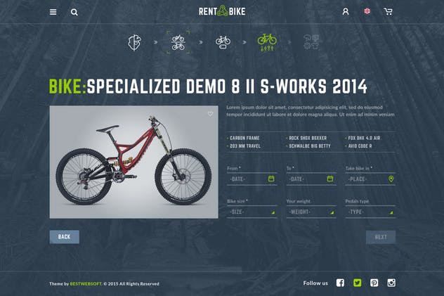 共享单车网页设计PSD模板 Rent a Bike – Rental & Booking PSD Template插图(5)