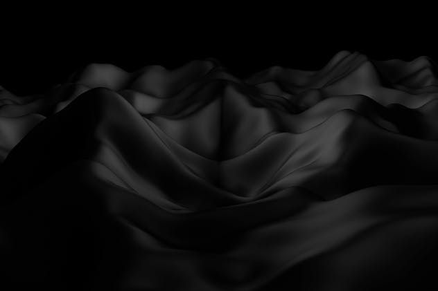 优雅黑色波浪丝绸绸缎背景 Elegant Black Wavy Silk Backgrounds插图6