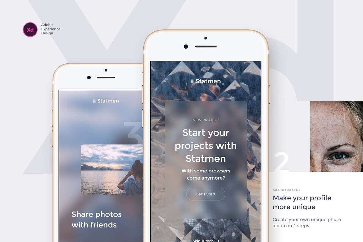 高质量 iOS APP 设计套件 Statmen XD iOS Ui Kit – Walkthrough [For Adobe XD]插图