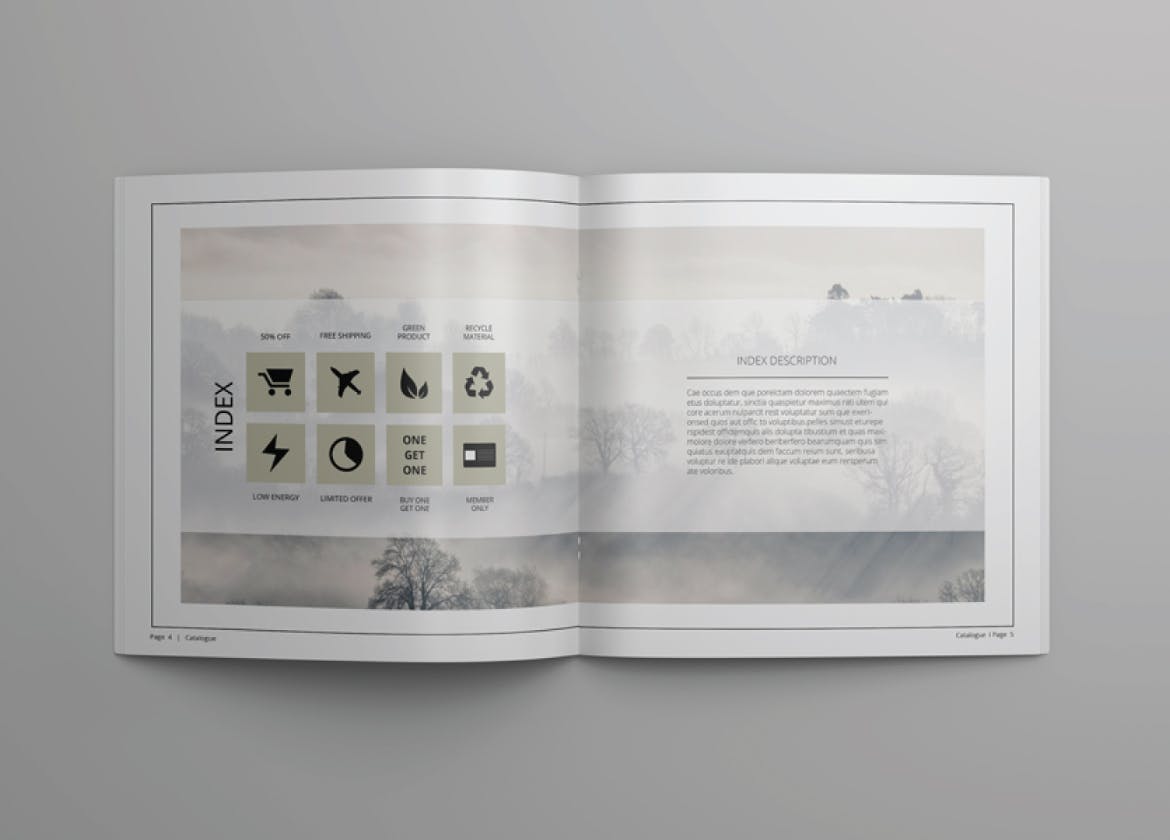 方形多用途产品目录设计模板v4 Square Catalogue Template Vol. 4插图2